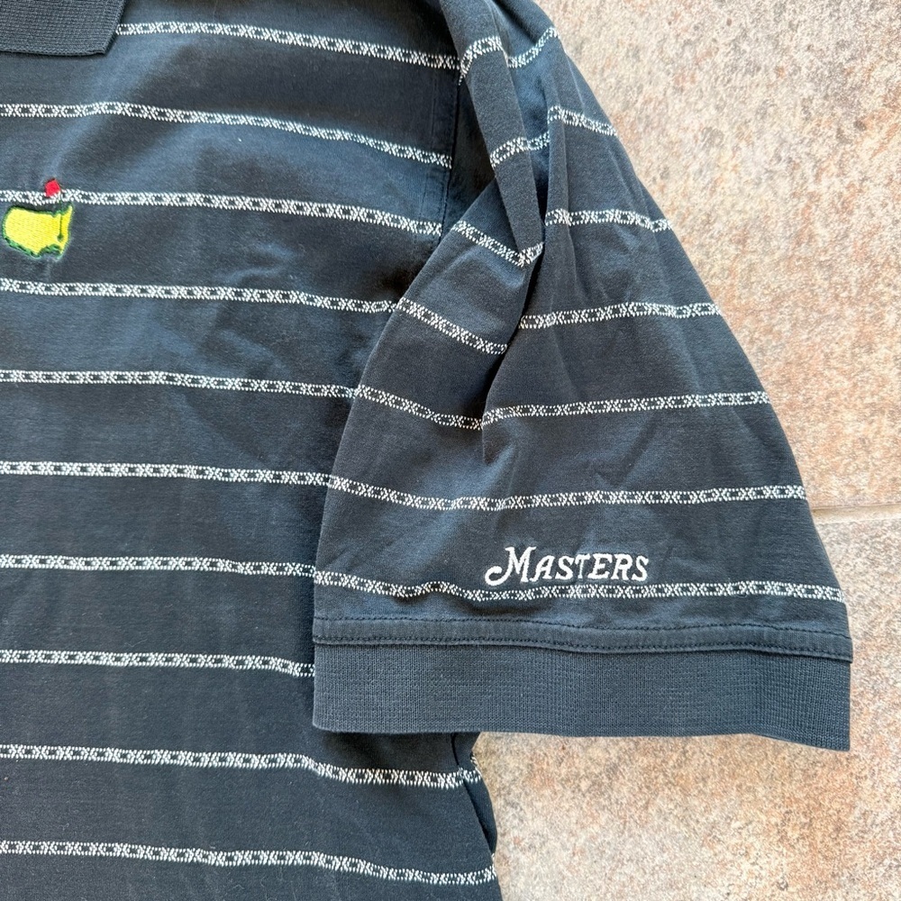 Masters Collection Mens Black Striped Short Sleeve Polo Shirt Size Large - Picture 5 of 8